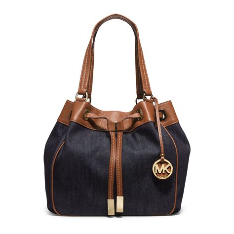 michael kors black and blue handbag|michael kors blue jean handbags.